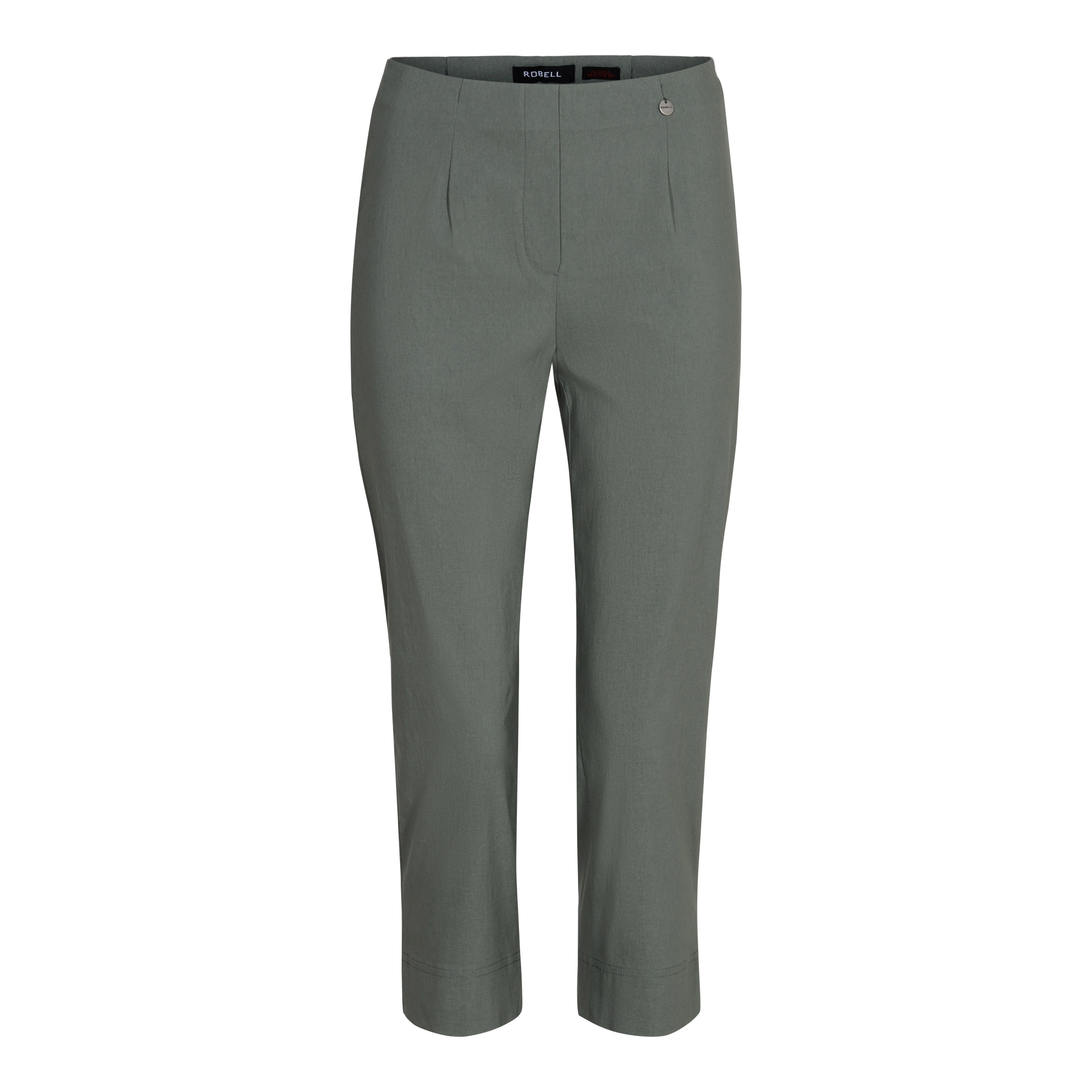 Robell Crop Trousers | Khaki Green - Wardrobe Plus