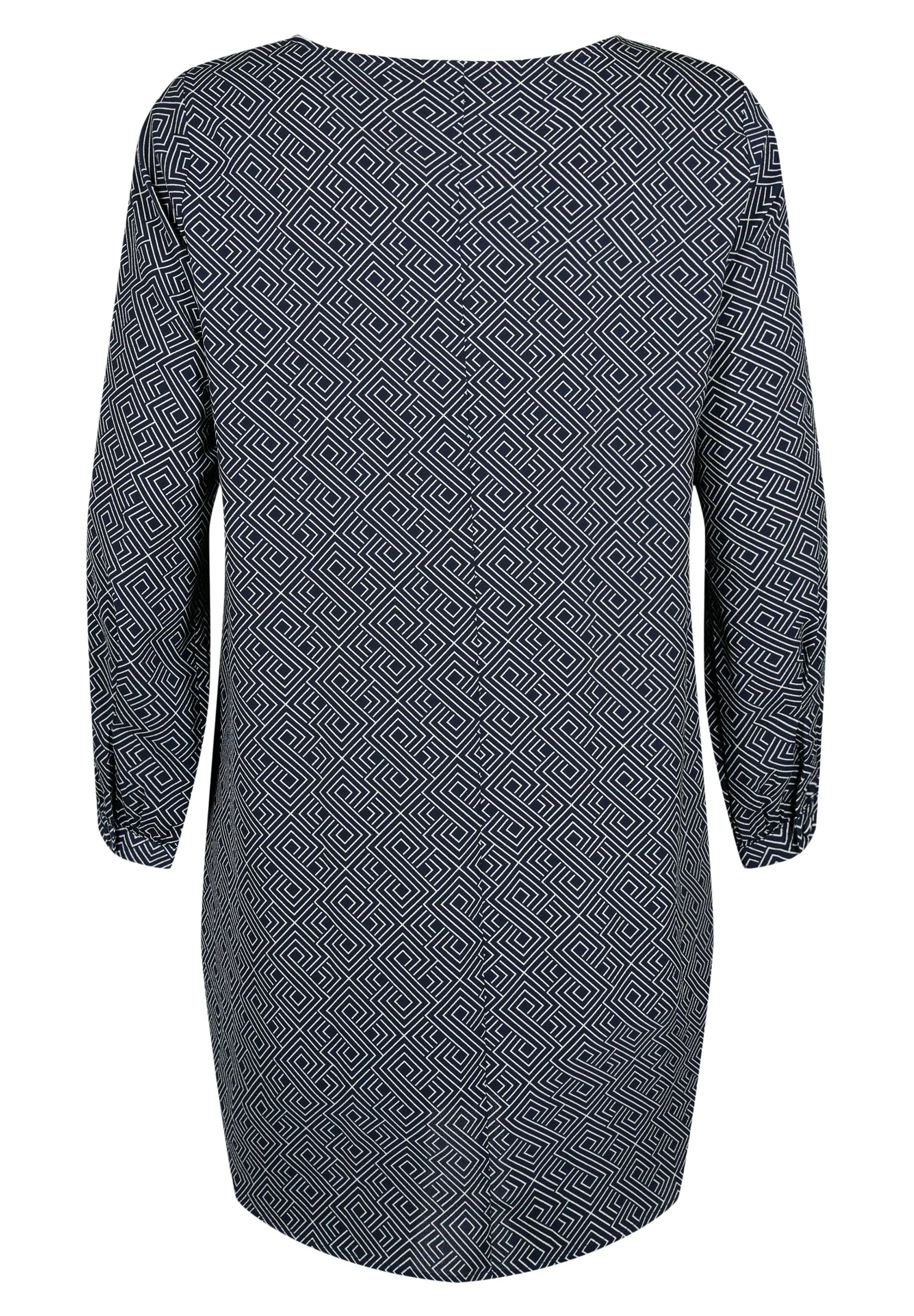 Zizzi Anni Dress in Navy Print