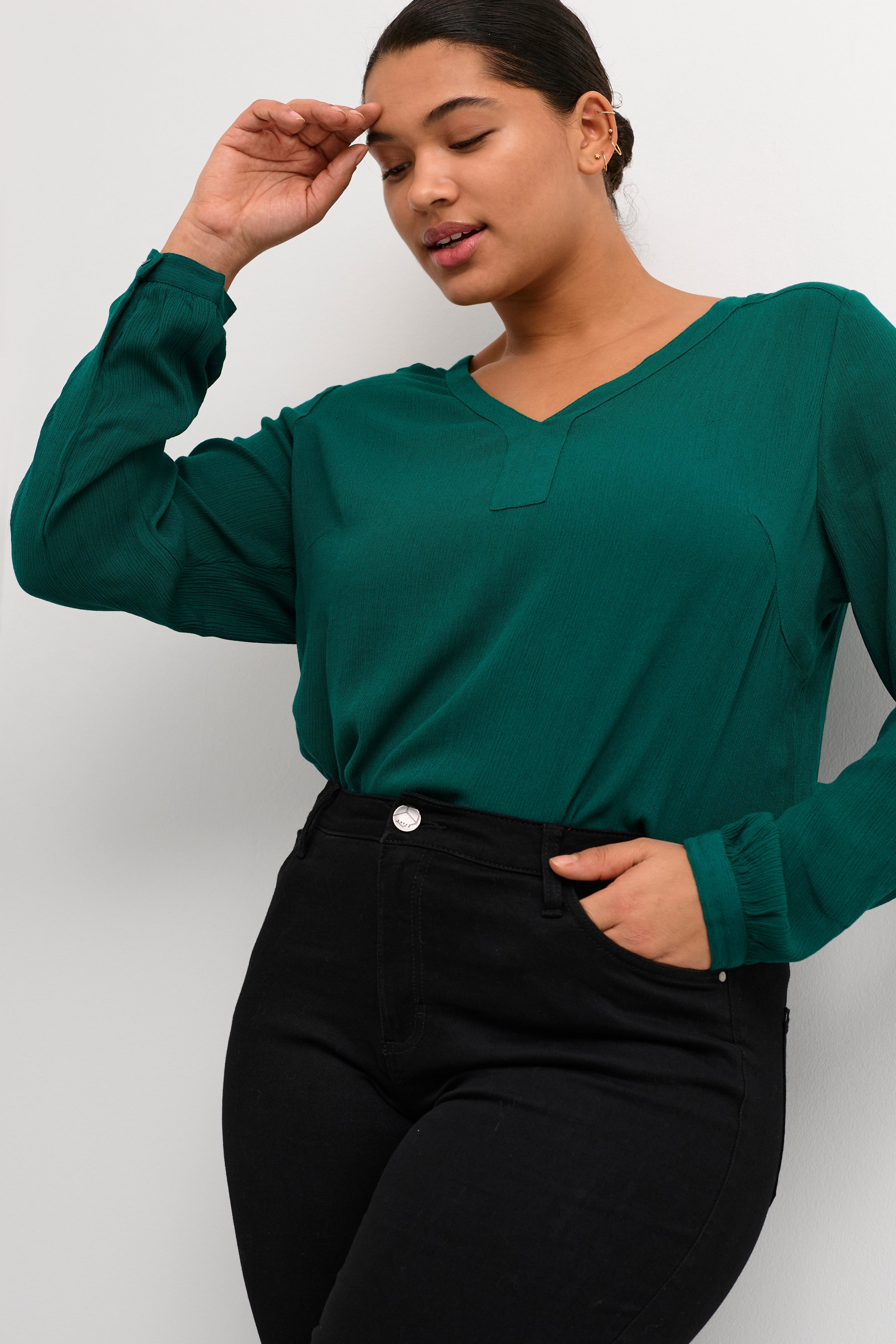 Kaffe Cami Blouse in Teal Green