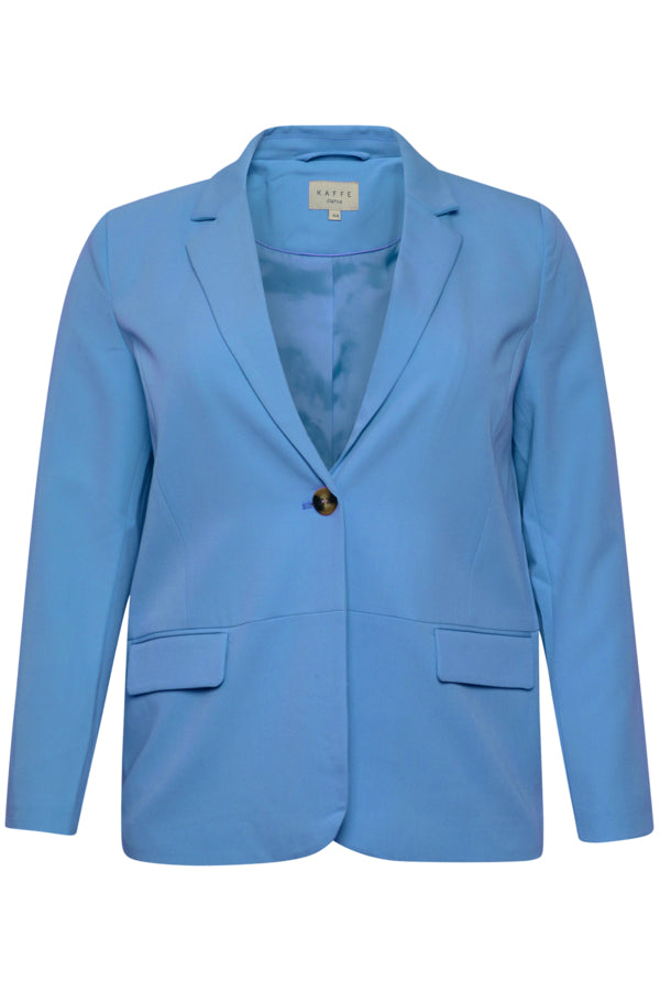 Kaffe Curve Ija Blazer in Blue - Wardrobe Plus