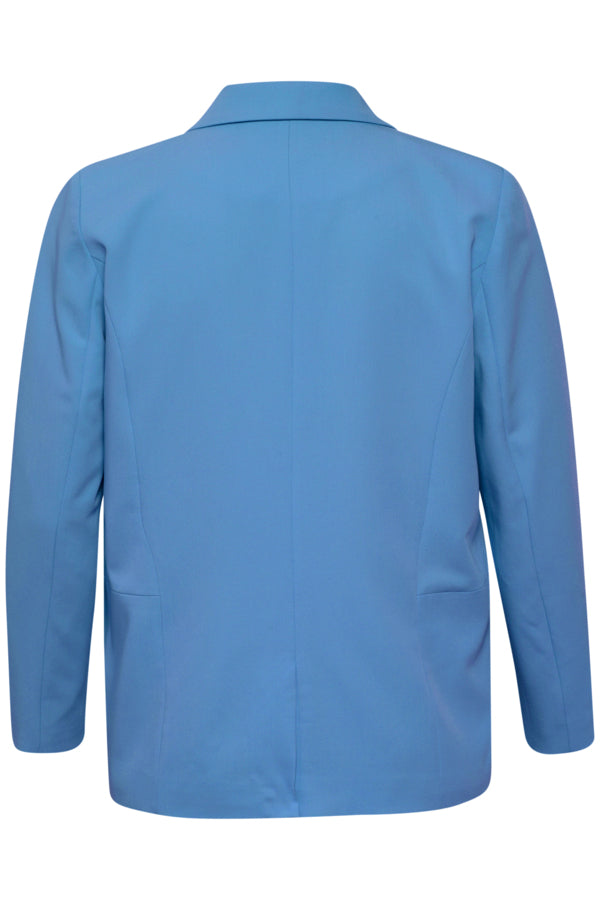 Kaffe Curve Ija Blazer in Blue - Wardrobe Plus