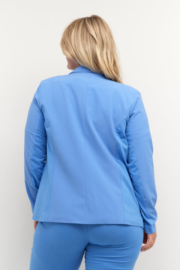 Kaffe Curve Ija Blazer in Blue - Wardrobe Plus