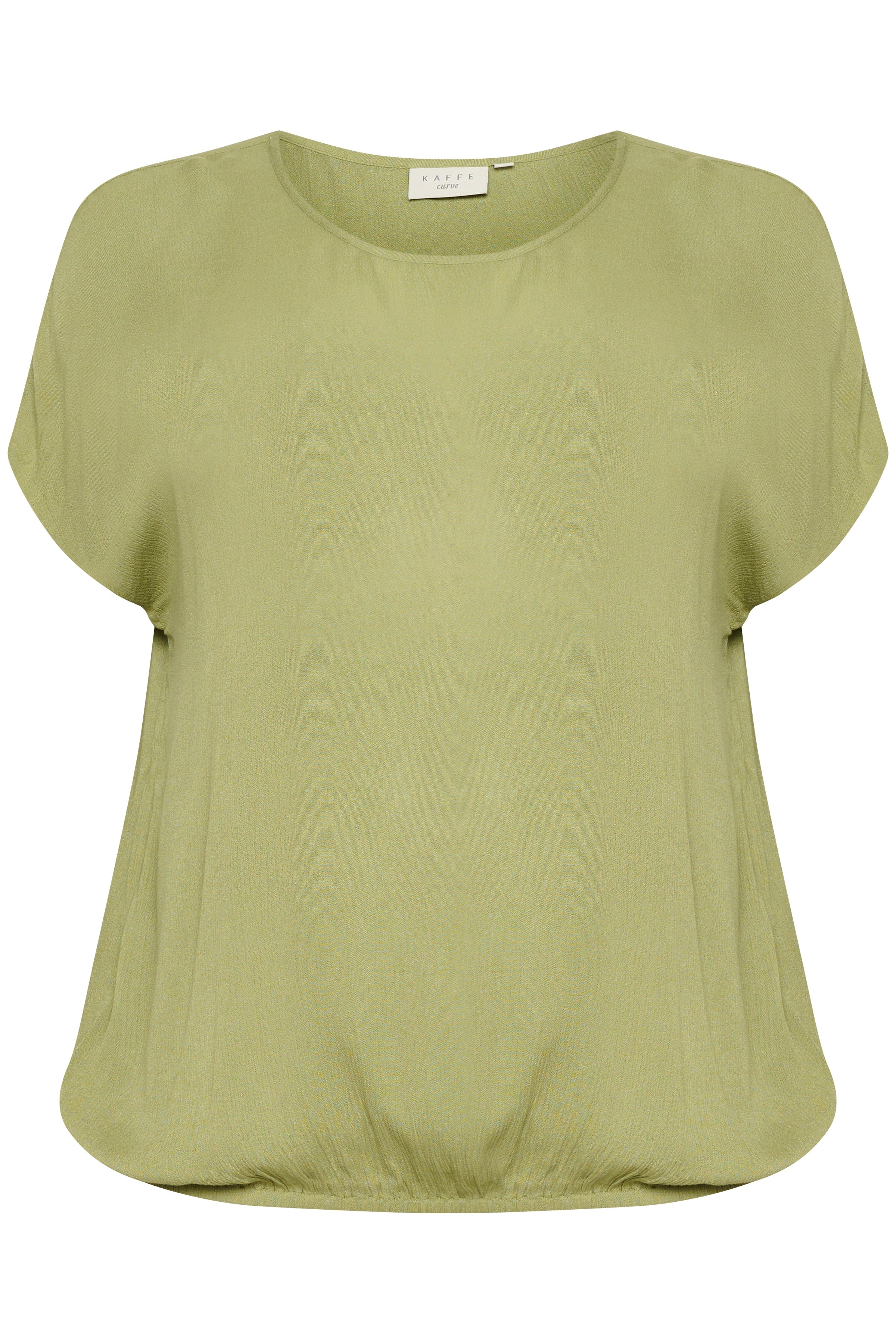 Kaffe Stanley Short-Sleeve Blouse in Khaki