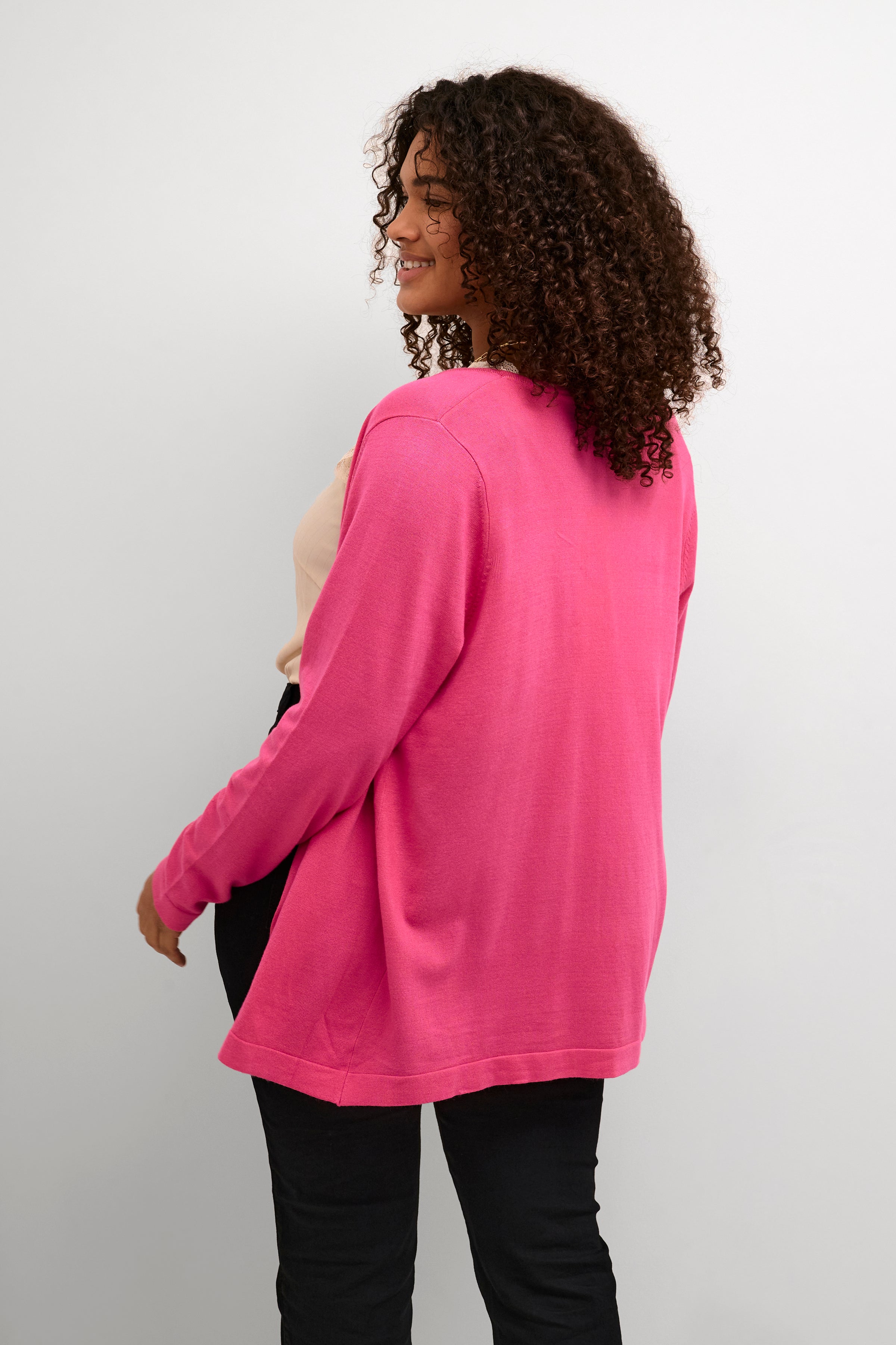 Kaffe Curve Farsia Cardigan in Pink