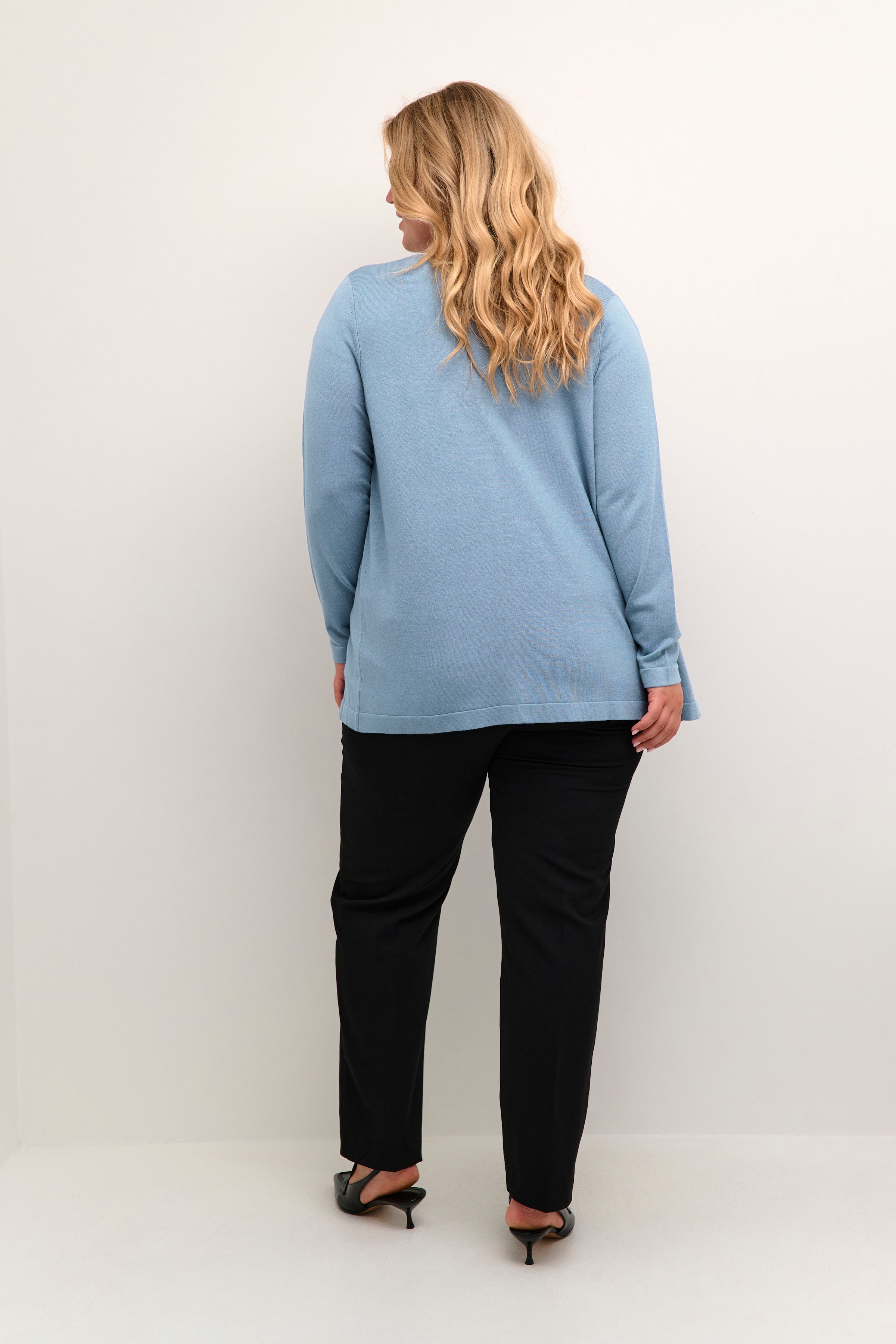 Kaffe Curve Farsia Cardigan in Light Blue