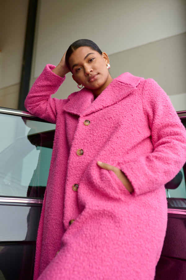 Kaffe Curve Anni Coat in Pink
