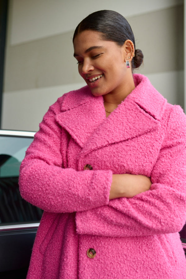 Kaffe Curve Anni Coat in Pink