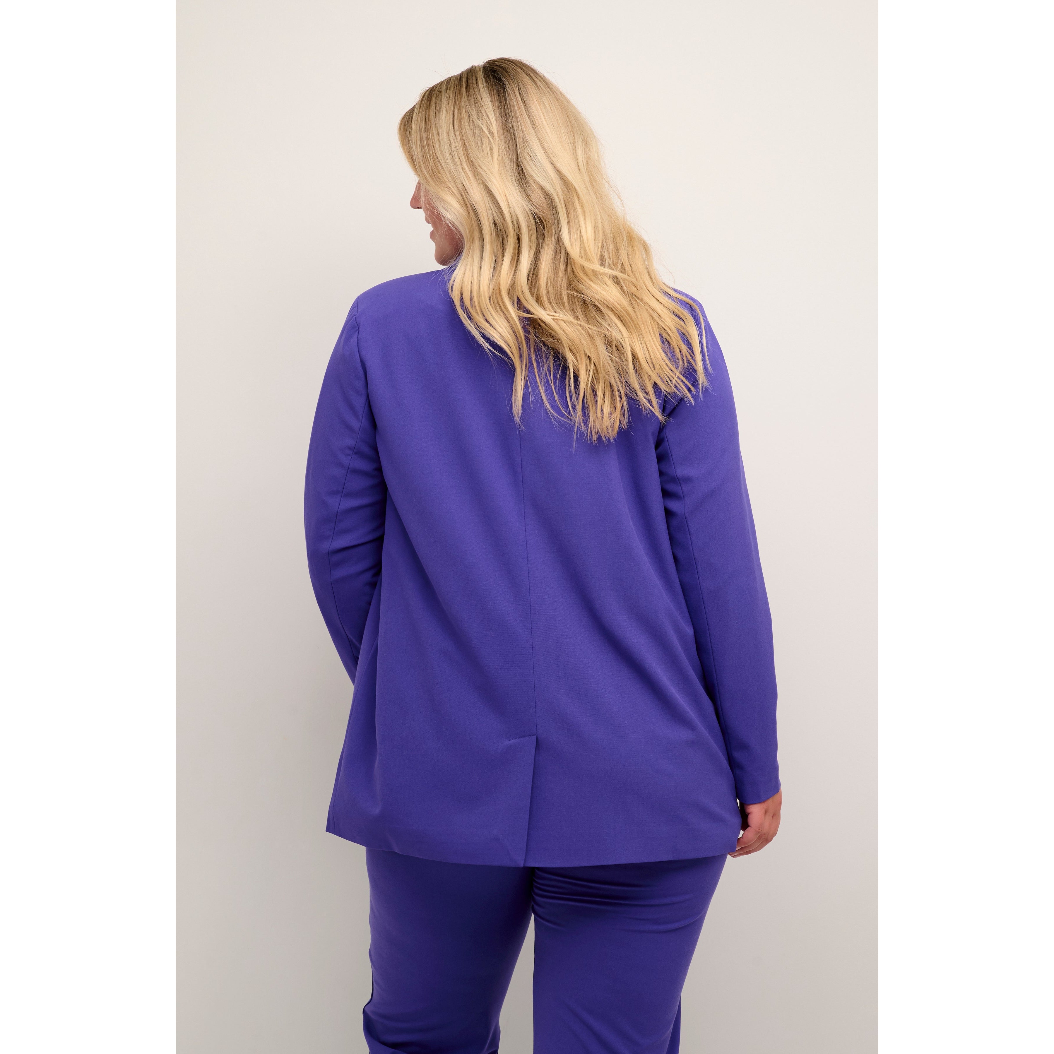 Kaffe Curve Blazer in Purple - Wardrobe Plus