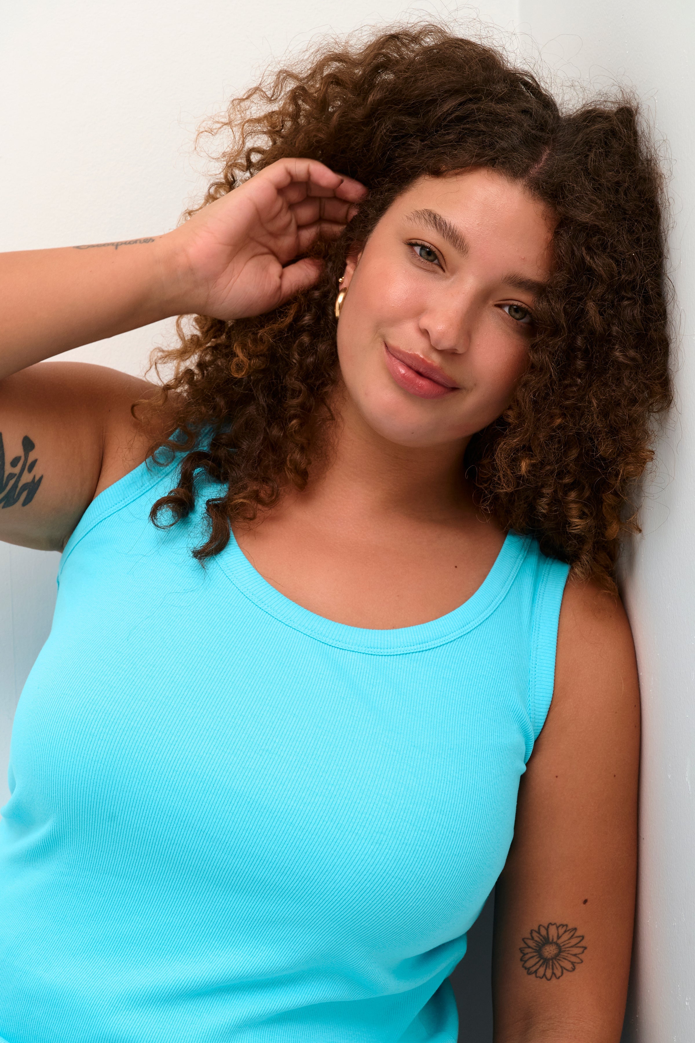 Kaffe Curve Carina Vest Top in Blue Atoll