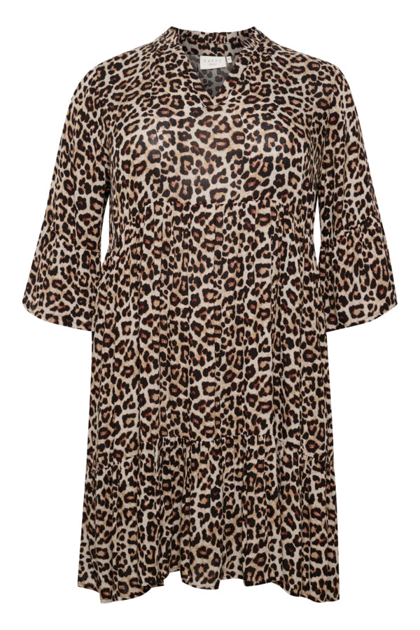 Kaffe Curve Ami Dress in Leopard