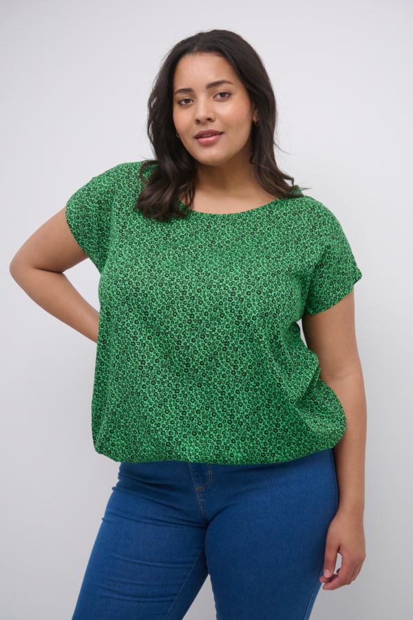 Kaffe Curve Ami Blouse in Green Flower