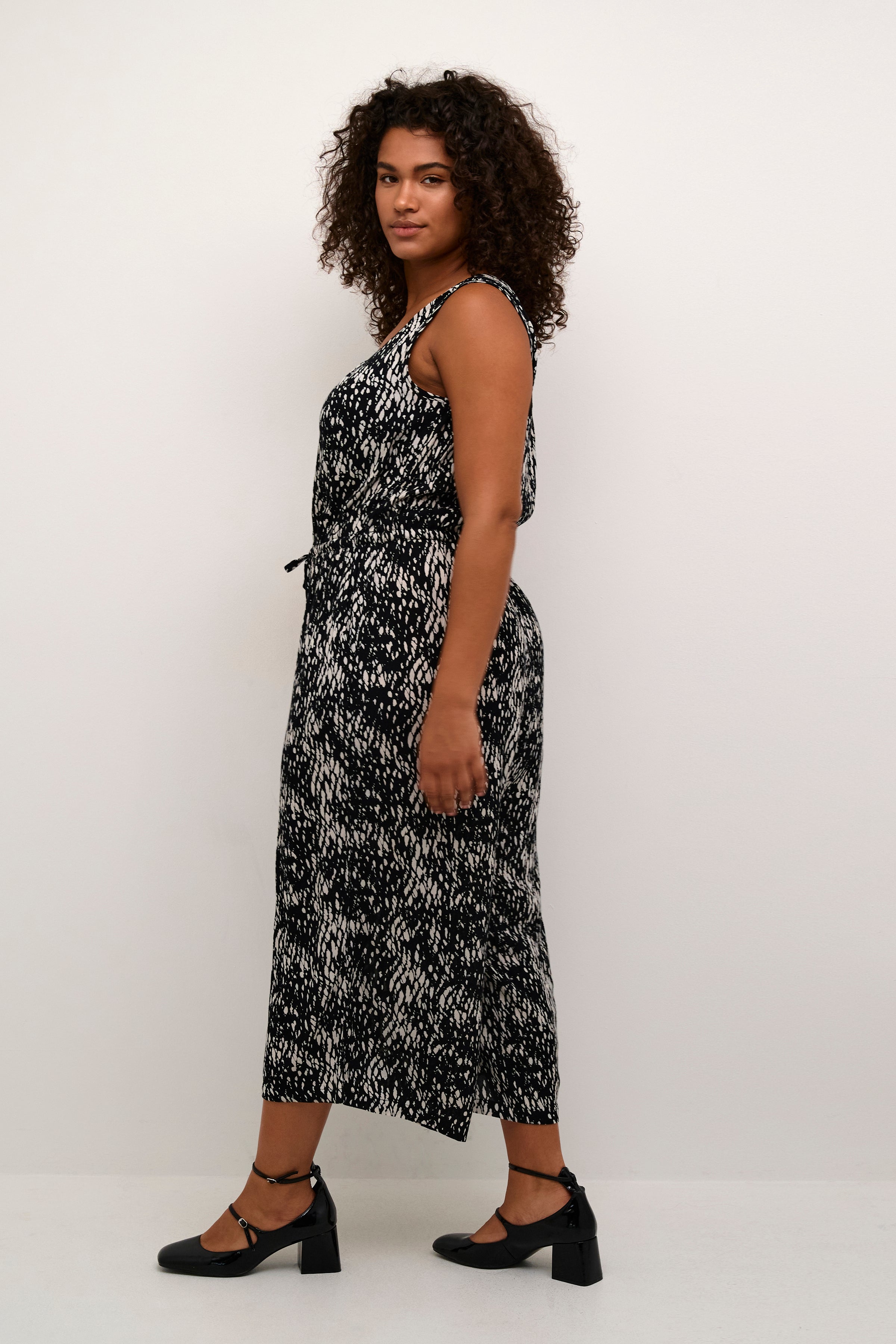 Kaffe Curve Ami Jumpsuit in Snake Print