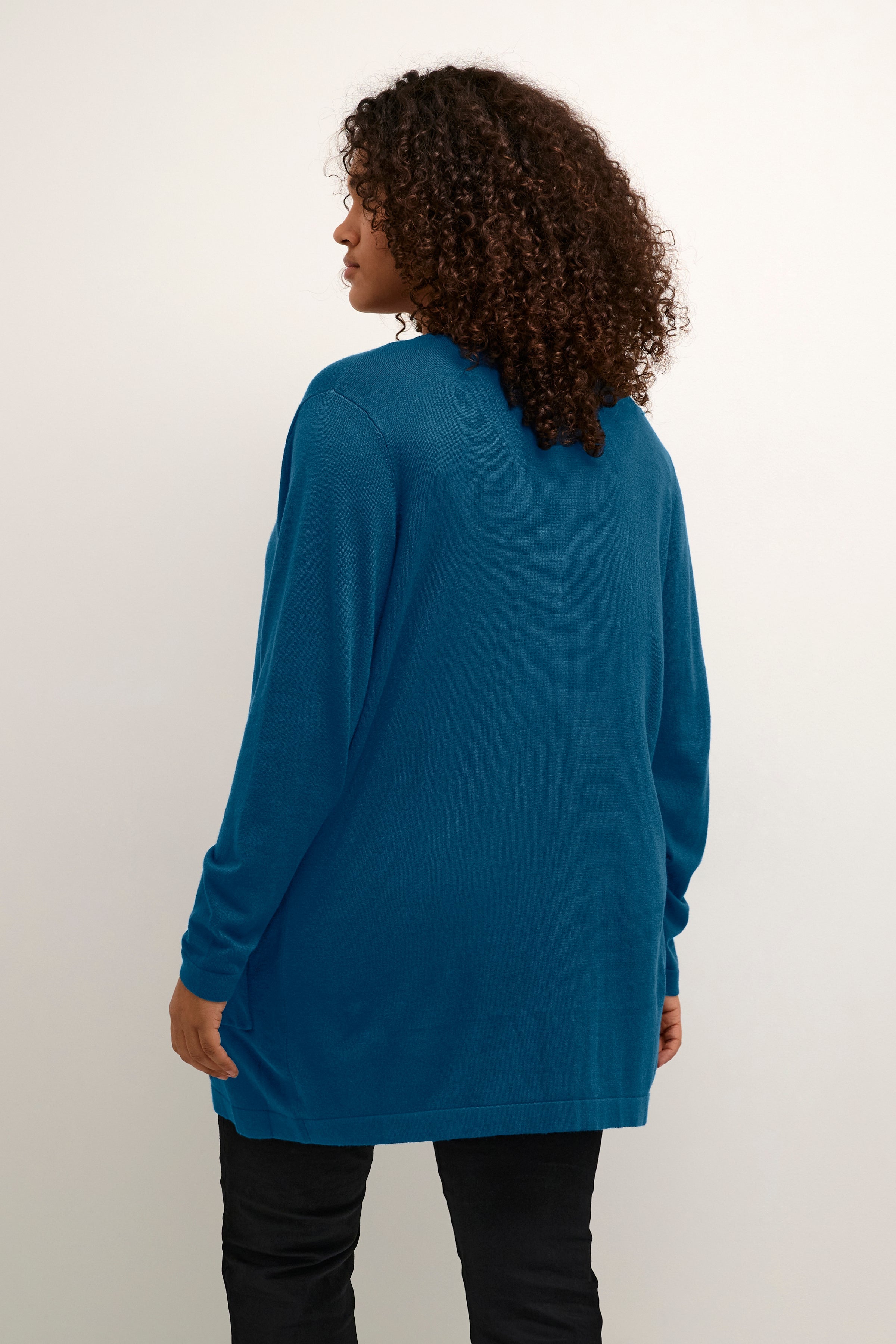 Kaffe Curve Longline Cardi in Teal