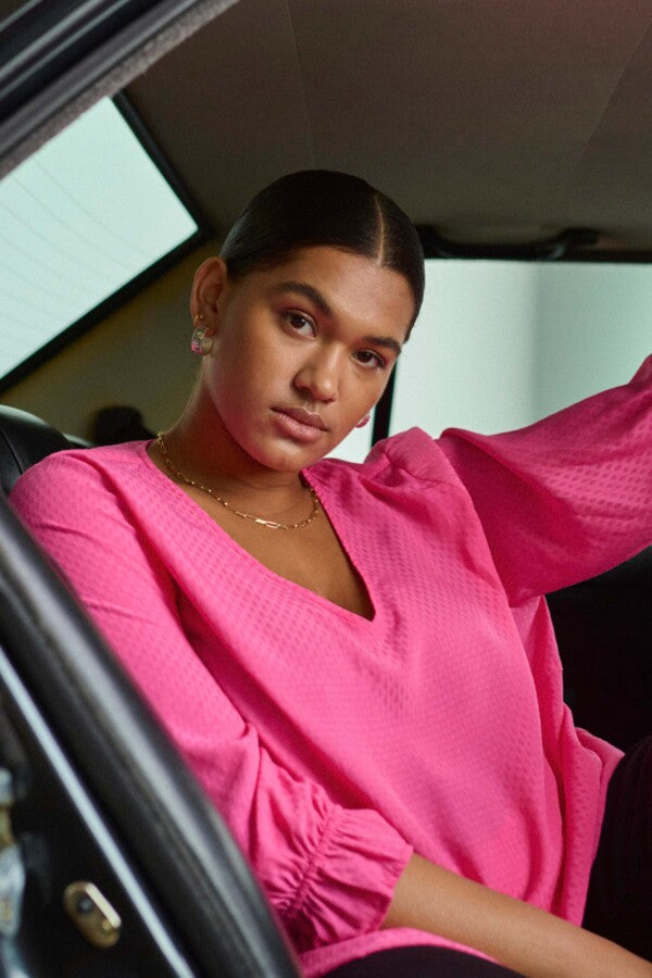 Kaffe Curve Tina Blouse in Pink