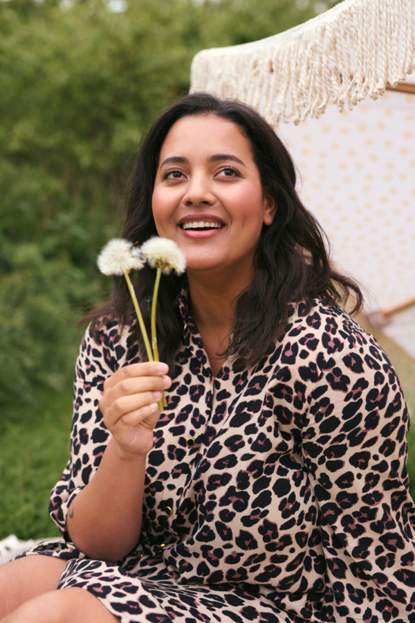 Kaffe Curve Mirta Dress in Leopard