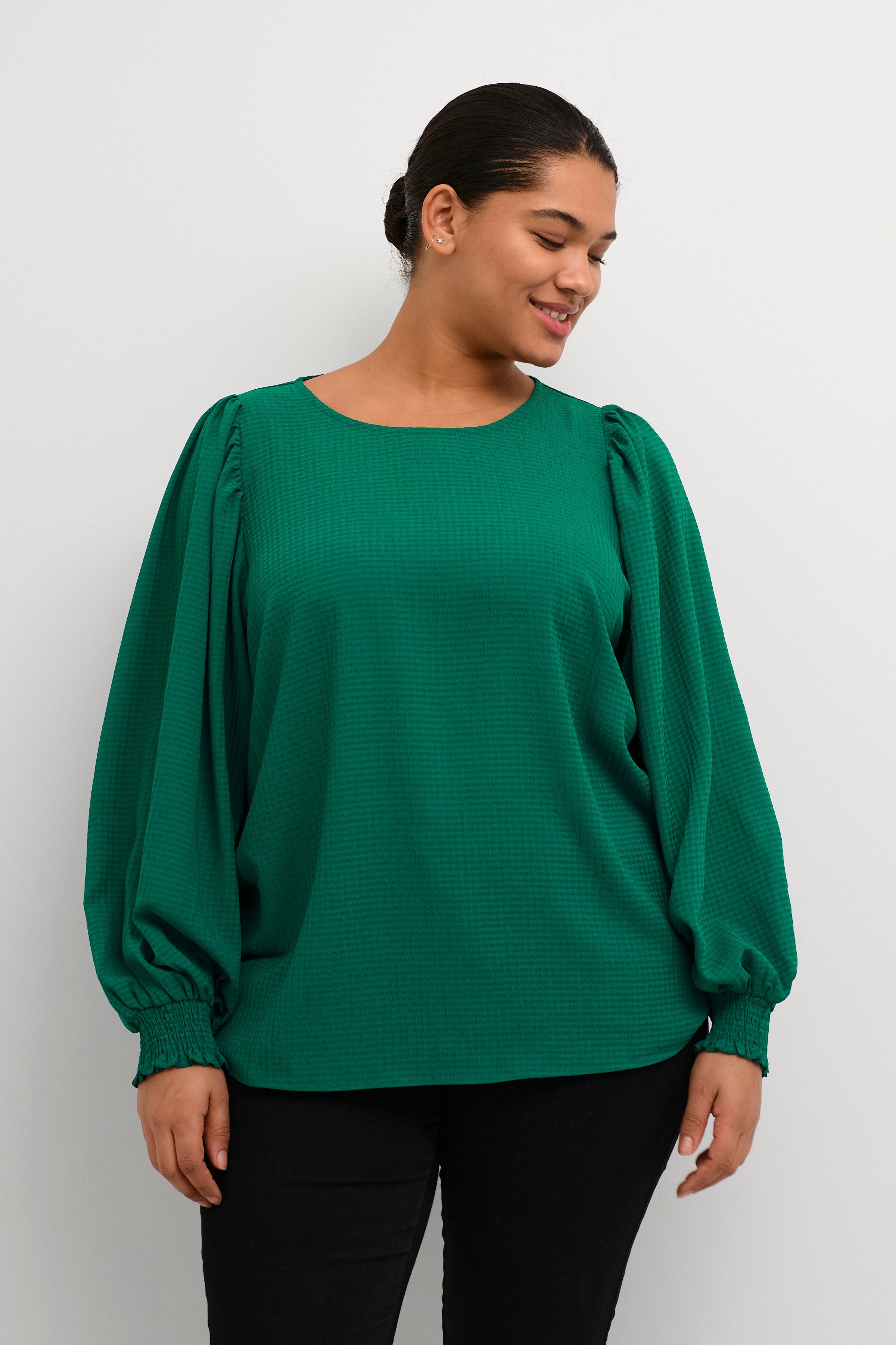 Kaffe Curve Dory Blouse in Green