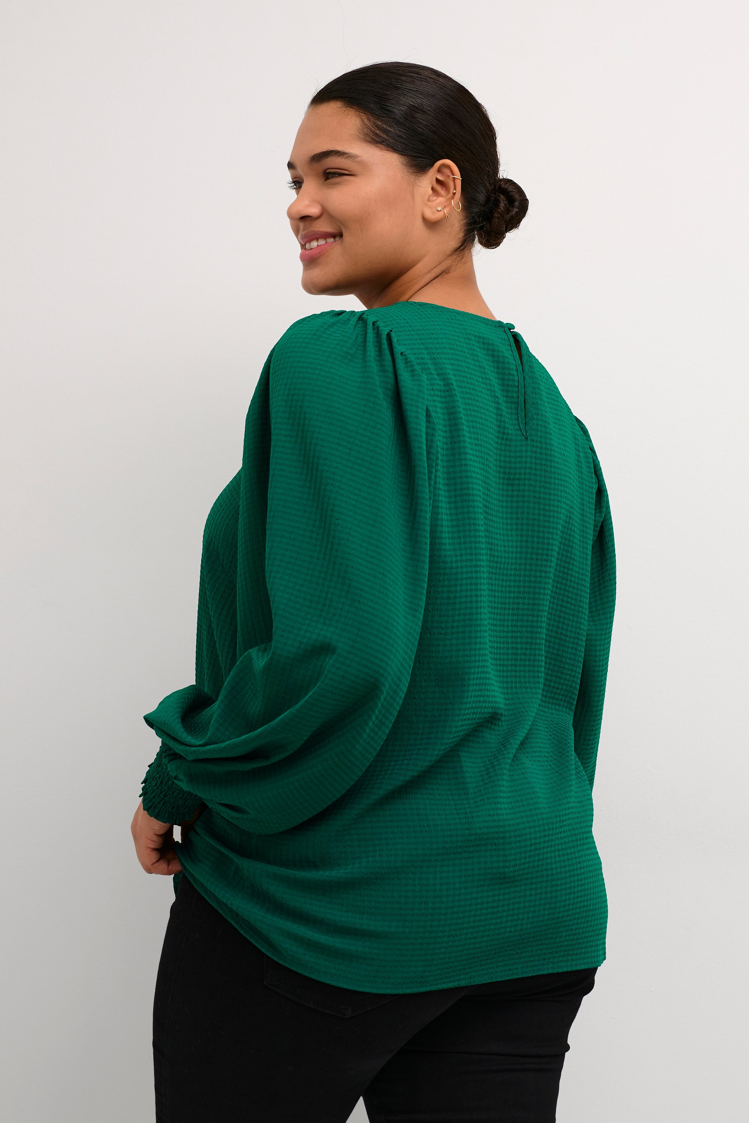 Kaffe Curve Dory Blouse in Green