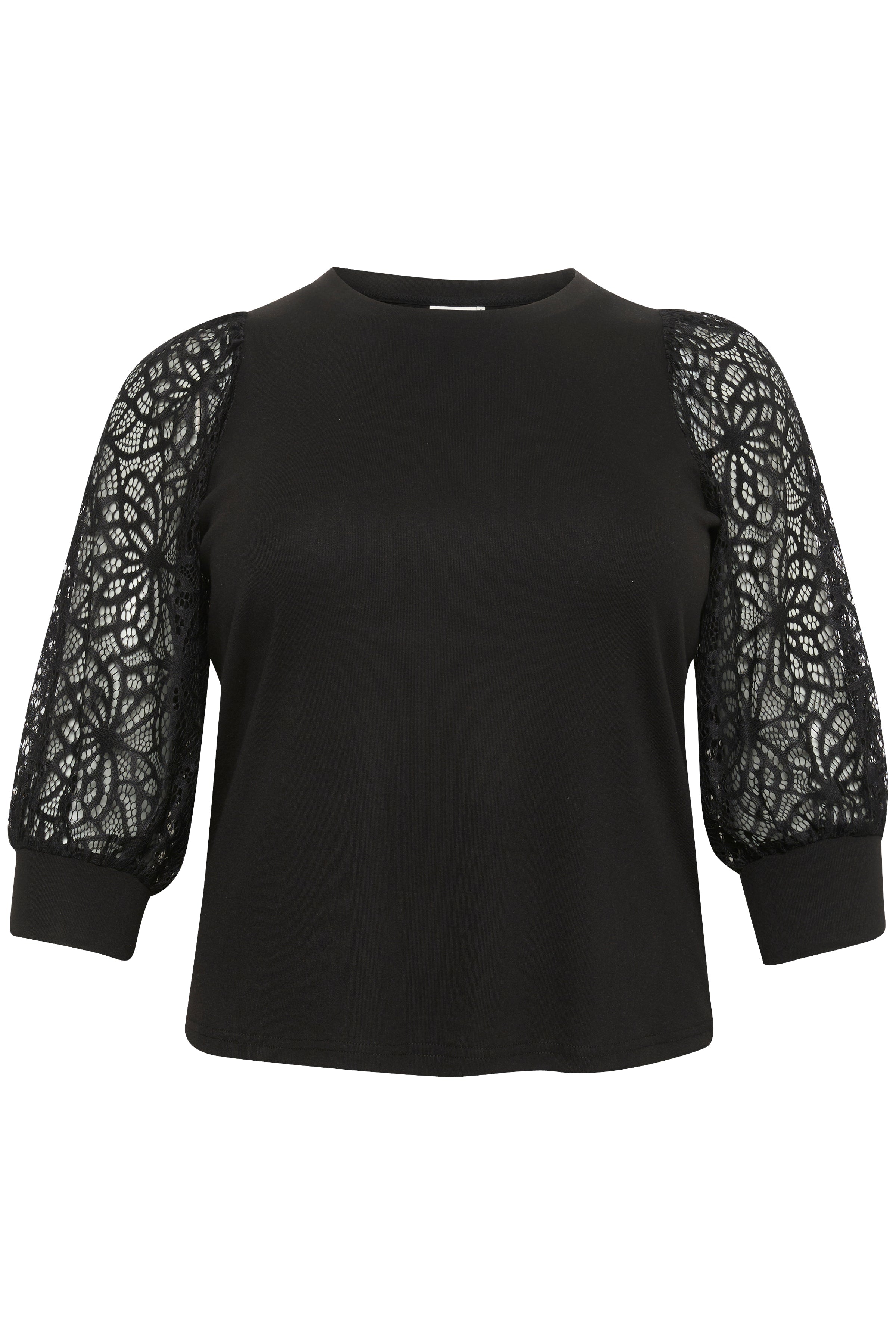 Kaffe Curve Bella Lace Blouse in Black