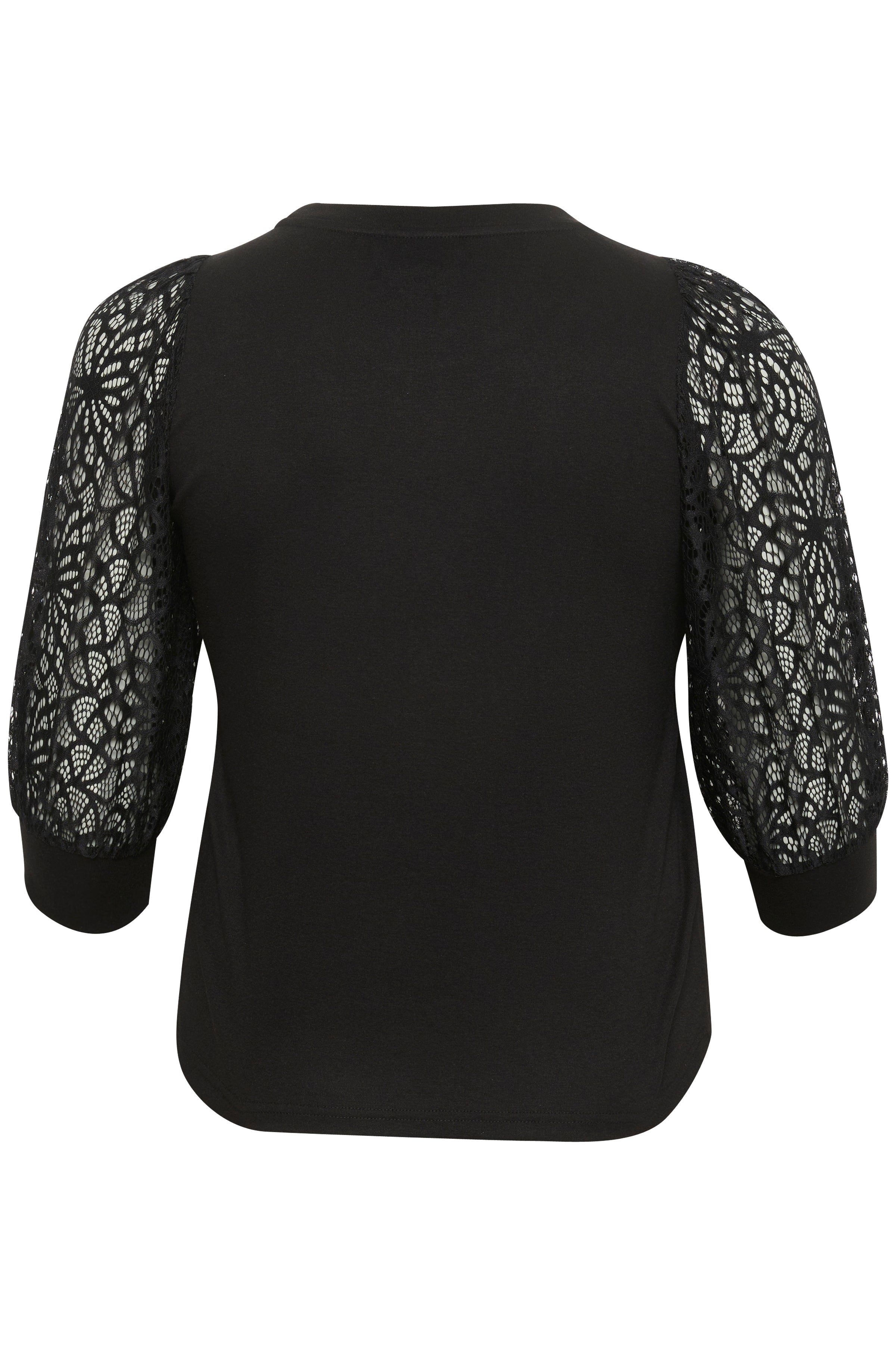 Kaffe Curve Bella Lace Blouse in Black
