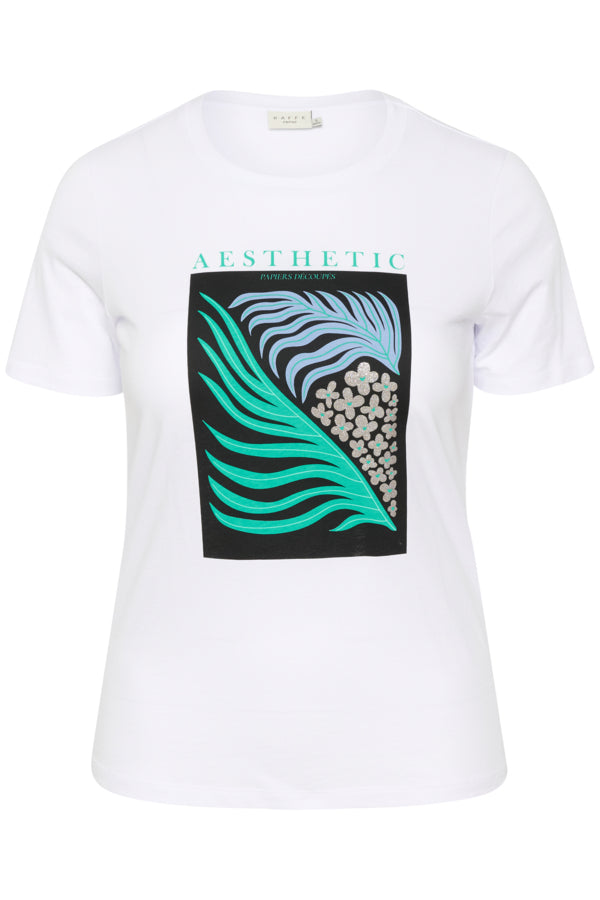 Kaffe Curve Amina T-Shirt in Leaf Print