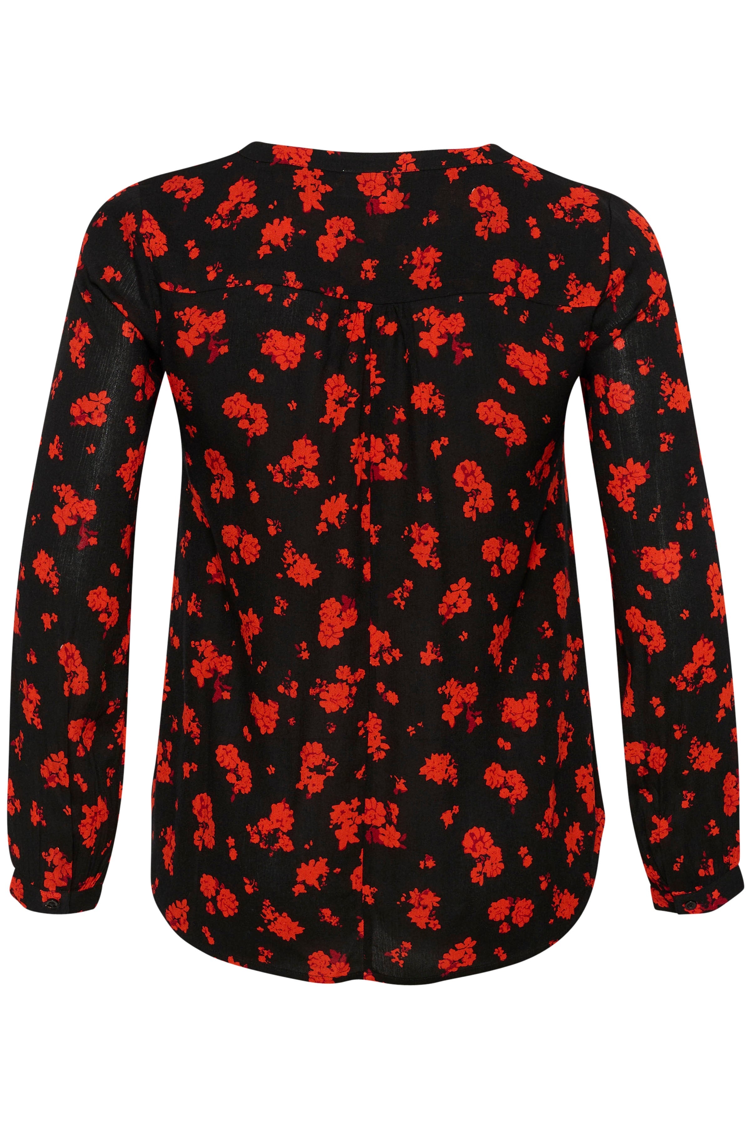 Kaffe Curve Ami Flower Blouse in Black/Red