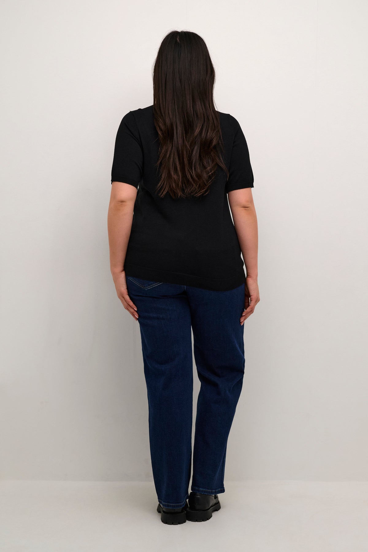 Kaffe Curve Lizzy Knit Top in Black