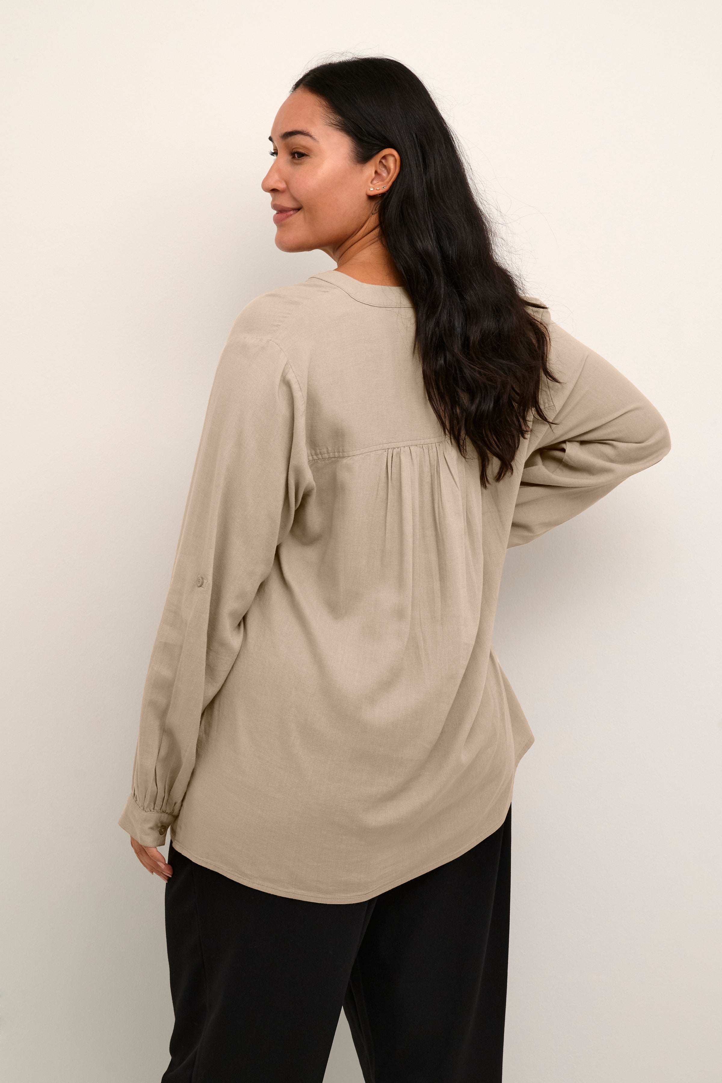 Kaffe Curve Millie Taupe Blouse