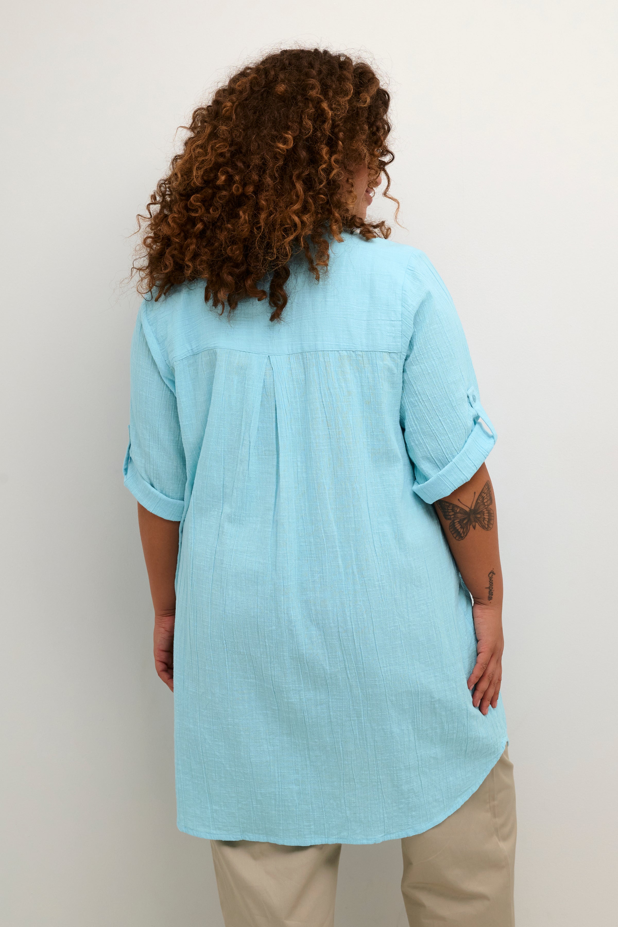 Kaffe Curve Paula Shirt Tunic In Blue