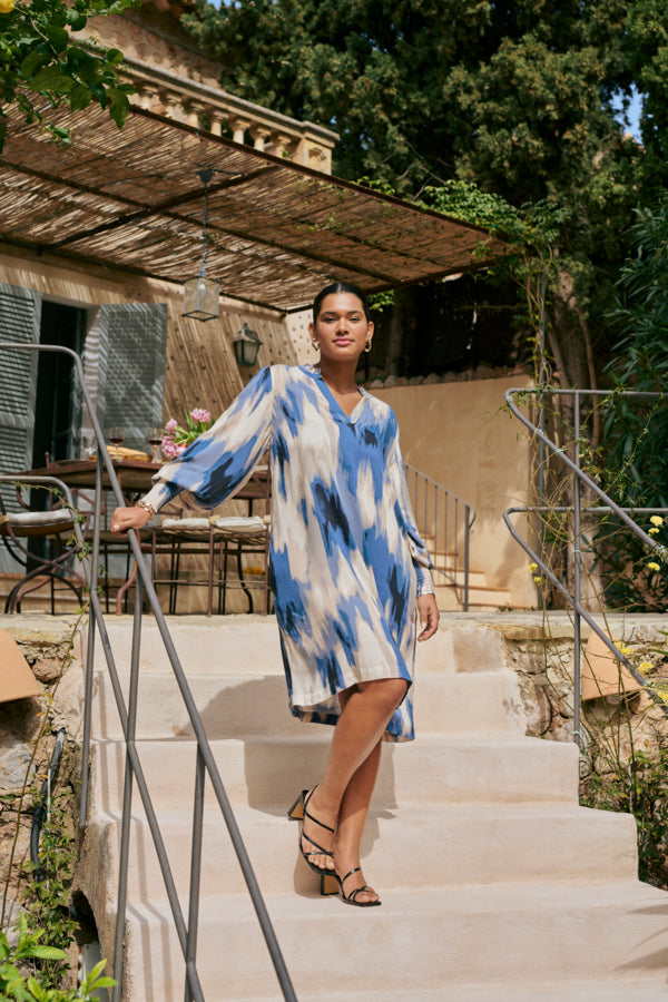 Kaffe Curve Bella Dress in Blue