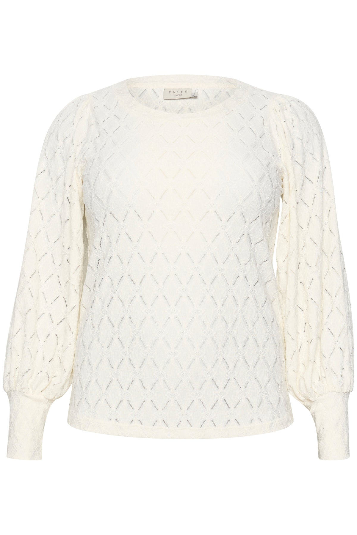 Kaffe Curve Tina Lace Blouse in White