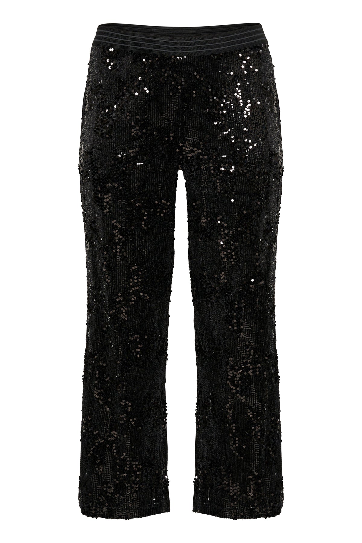 Kaffe Curve Nicoleen Sequin Trousers in Black