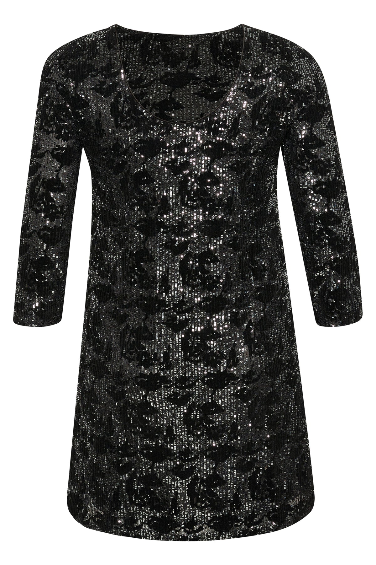 Kaffe Curve Brit Sequin Dress in Black