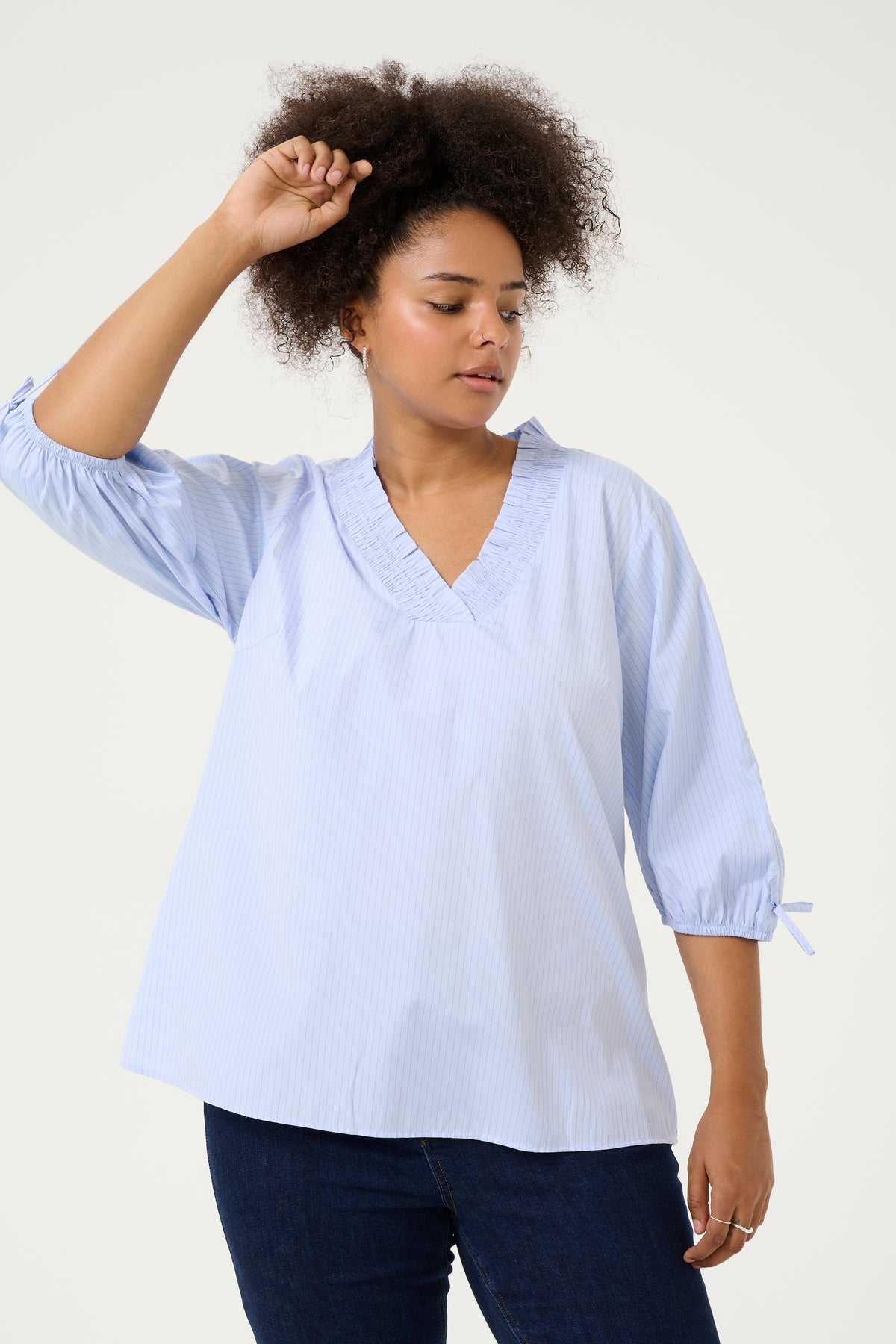 Kaffe Curve Tiara Blouse in Blue