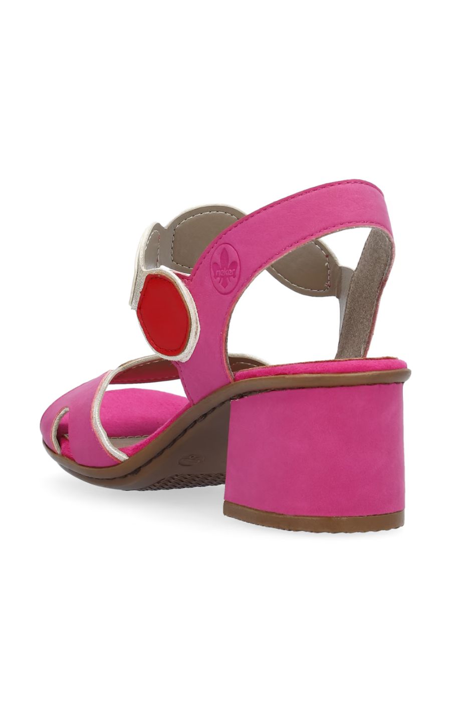 Rieker Block Heel Shoe in Pink