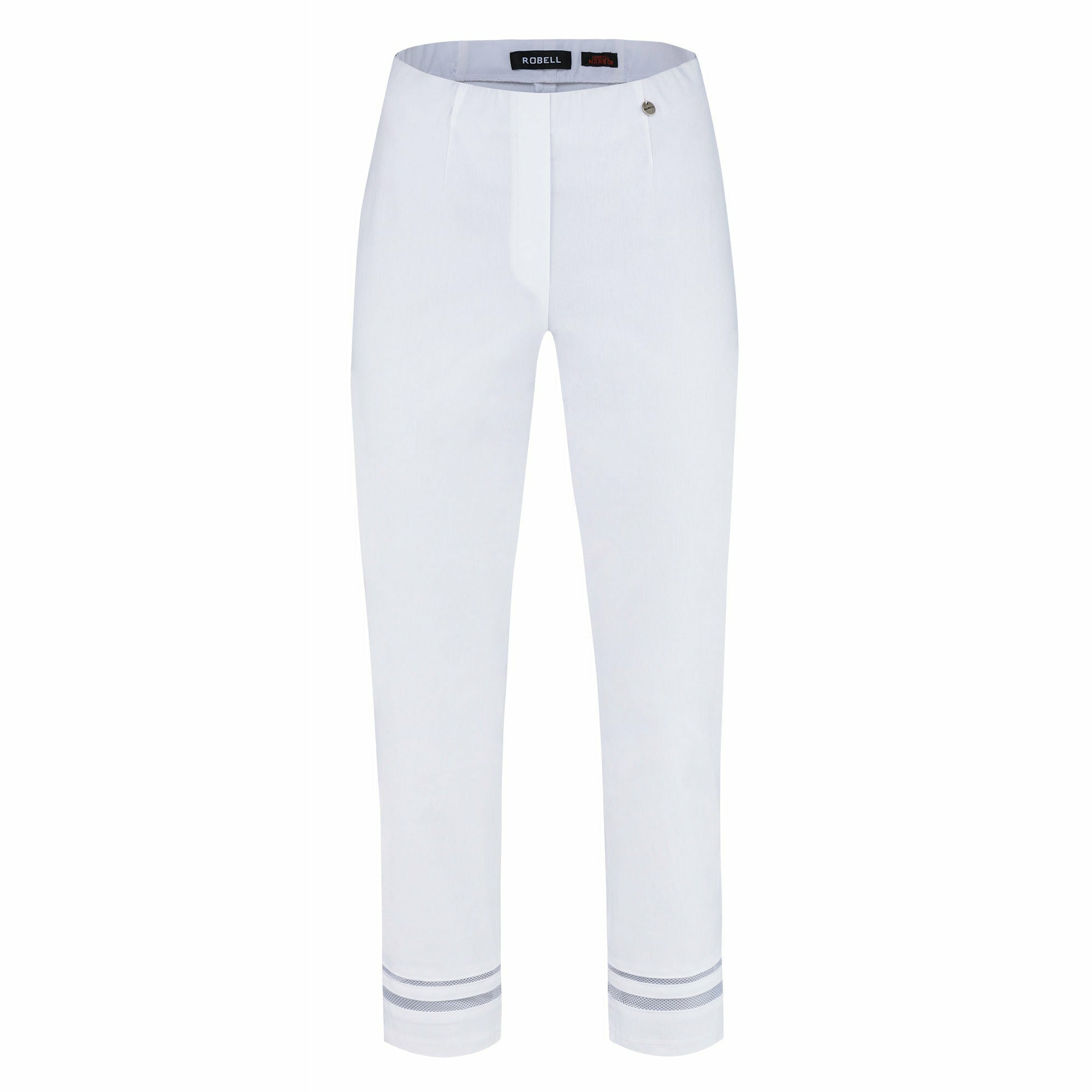 Robell Marie Ankle Grazer in White With Mesh Panels - Wardrobe Plus