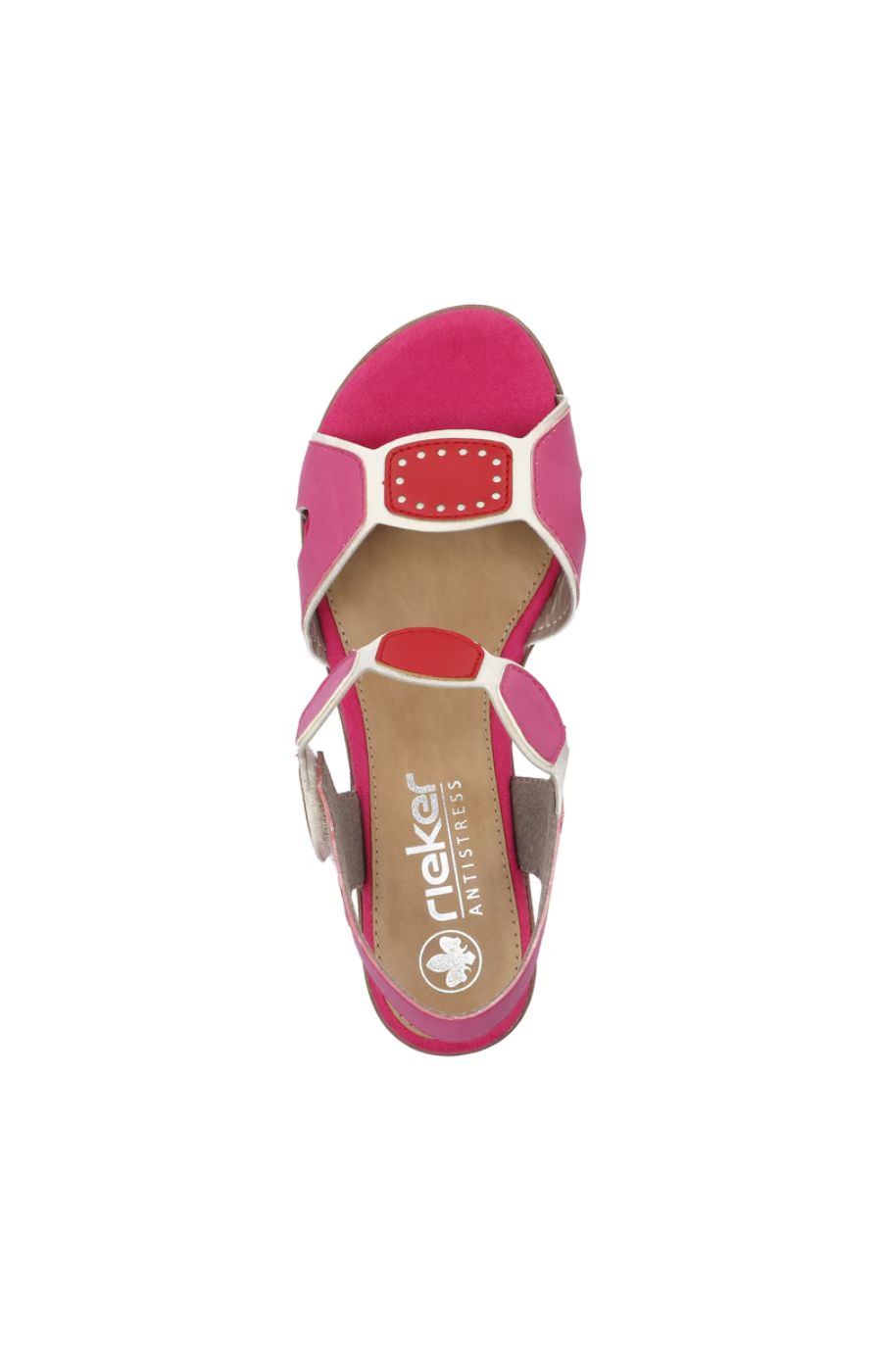 Rieker Block Heel Shoe in Pink