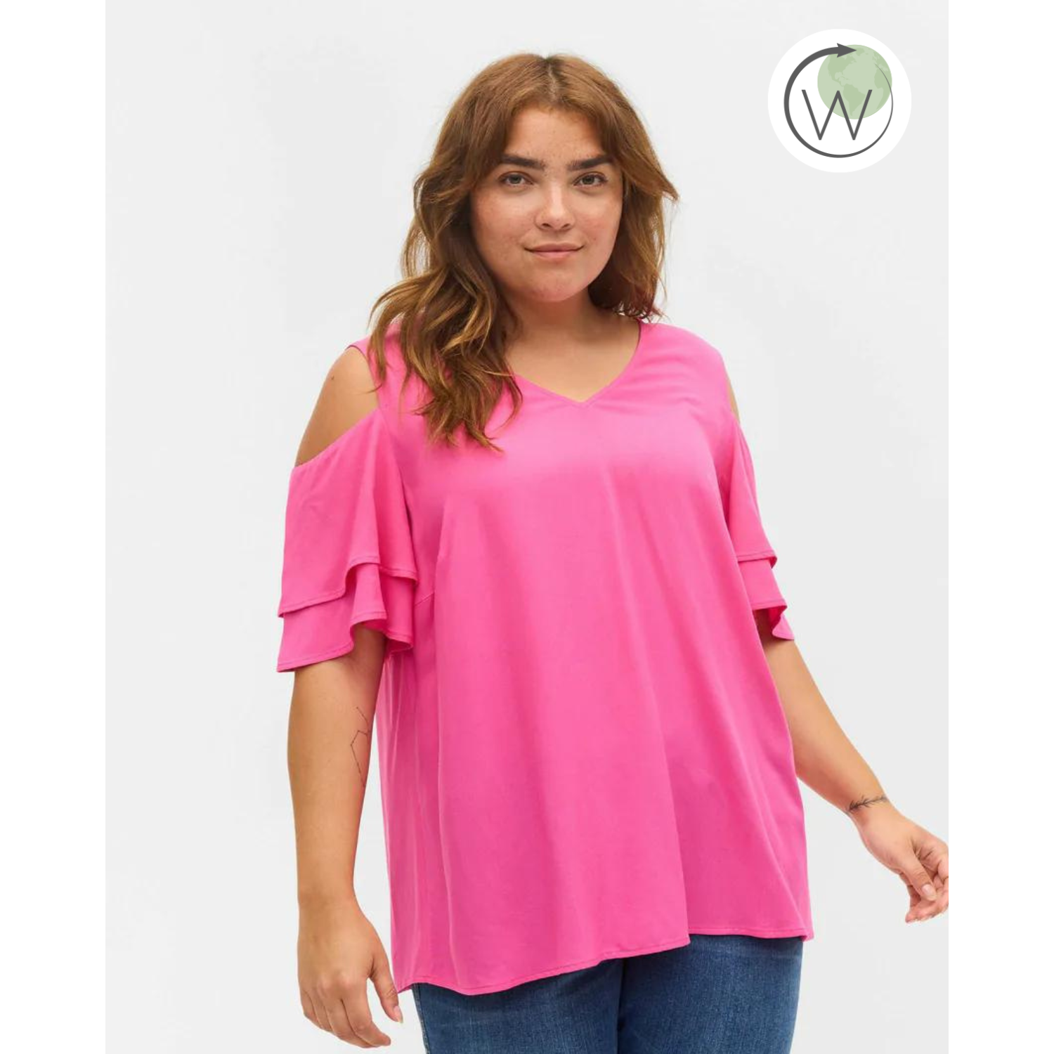 Zizzi Mei Blouse in Pink - Wardrobe Plus