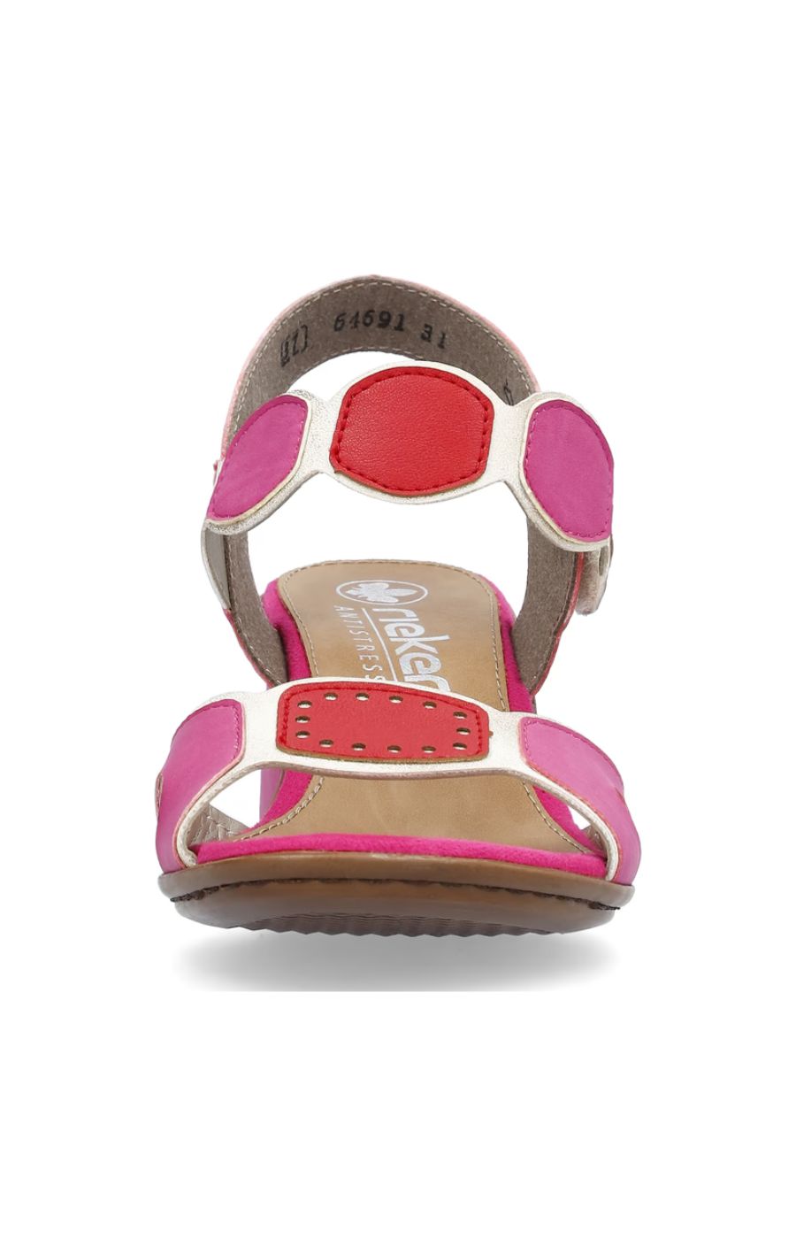 Rieker Block Heel Shoe in Pink