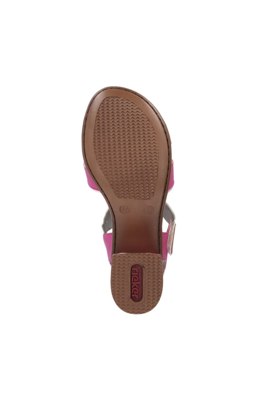 Rieker Block Heel Shoe in Pink