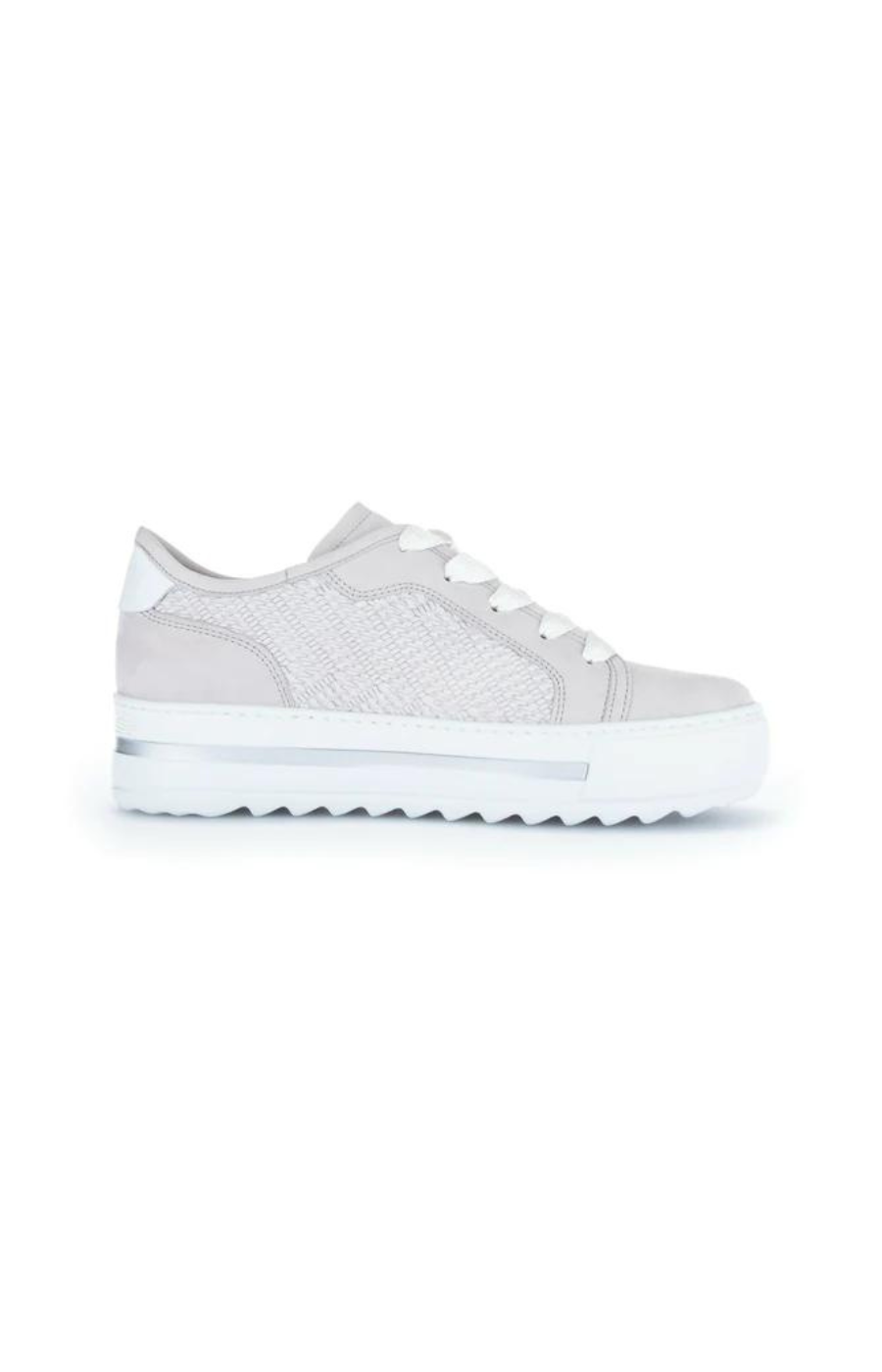 Gabor Woven Detail Trainer in Light Grey - Wardrobe Plus