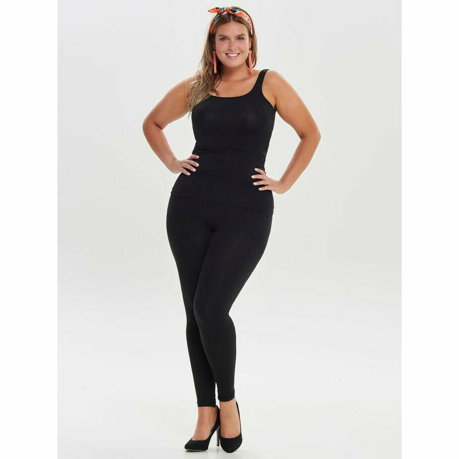 Only Carmakoma Black Cotton Leggings - Wardrobe Plus