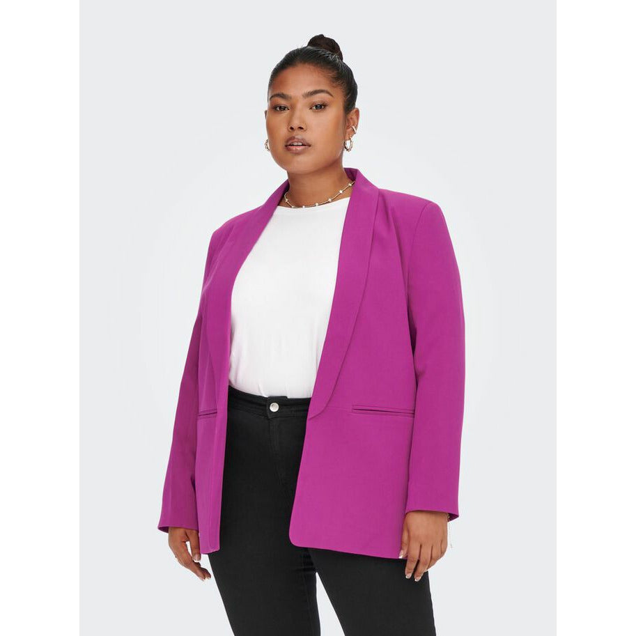 Only Carmakoma Blazer in Fuchsia - Wardrobe Plus