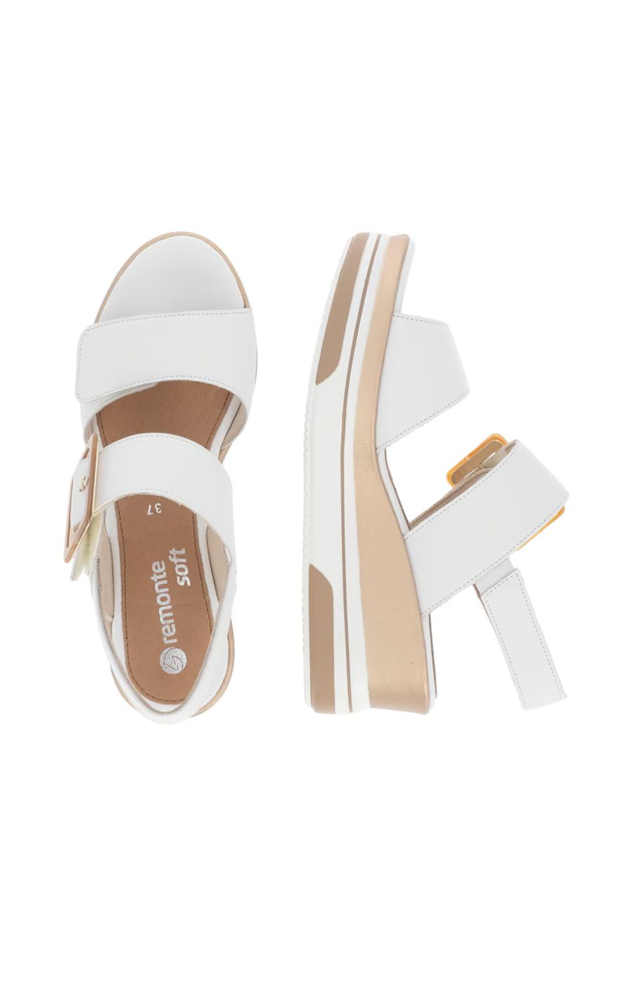 Remonte Wedge Sandal in White