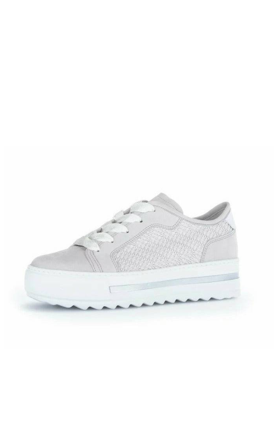 Gabor Woven Detail Trainer in Light Grey - Wardrobe Plus