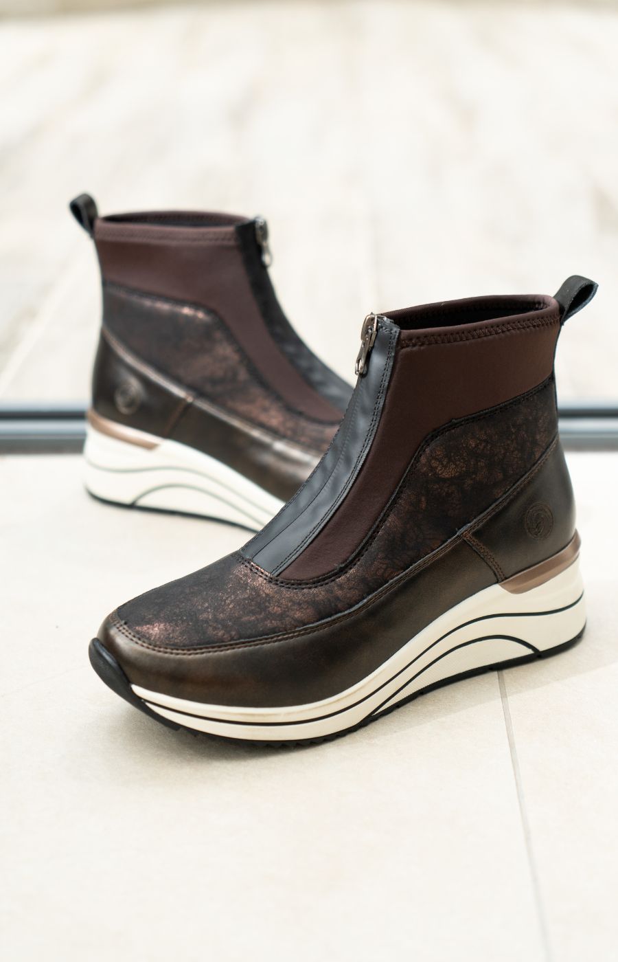 Remonte Brown Wedge Boot