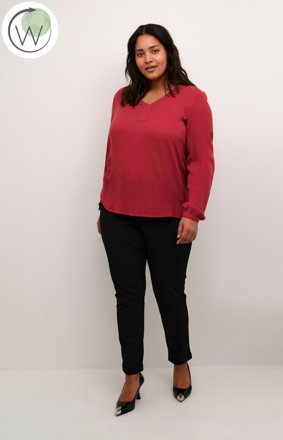 Kaffe Curve Cami Blouse in Red