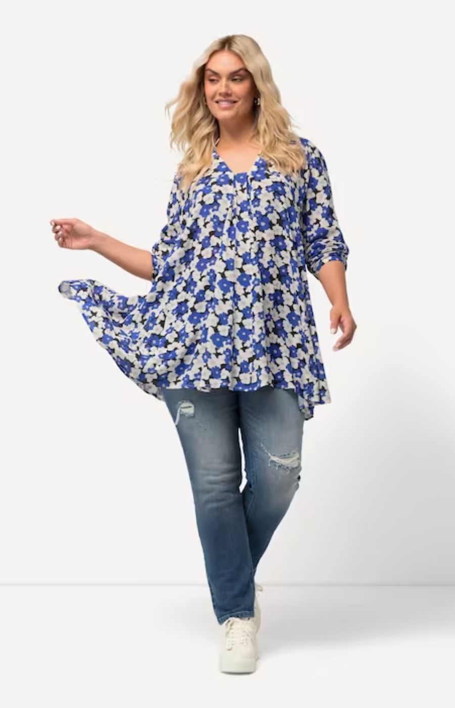 Ulla Popken Flowing Floral Blouse
