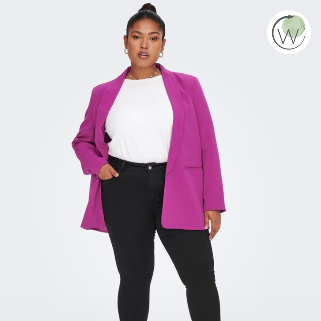 Only Carmakoma Blazer in Fuchsia - Wardrobe Plus