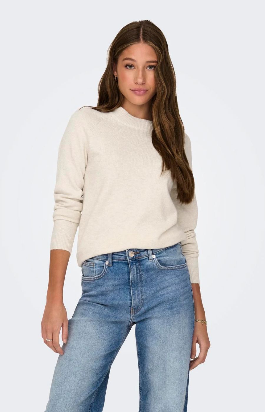 Only Carmakoma Rica Knit Jumper in Cream