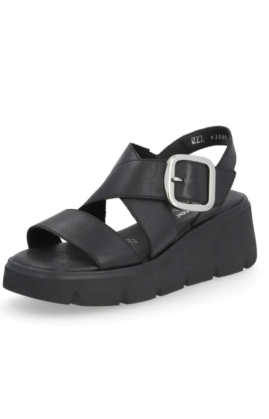 Rieker Black Criss Cross Sandal